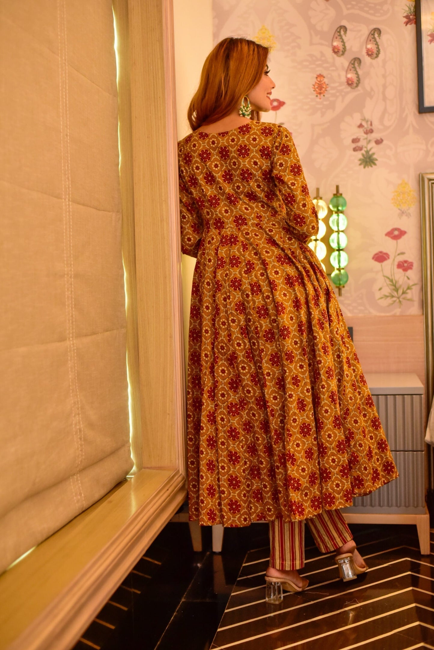 aarna mustard cotton suit