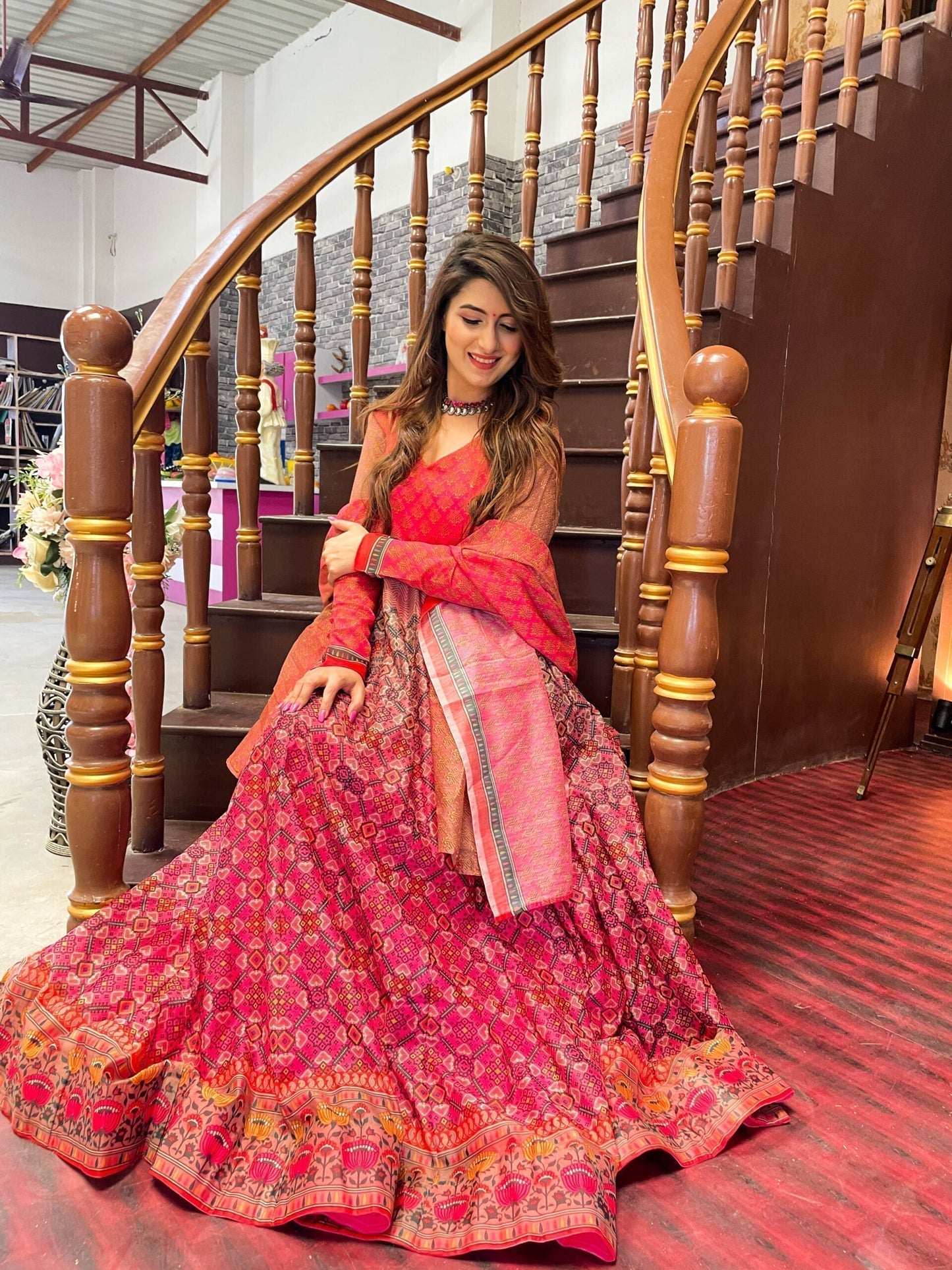 falak chanderi maxi set