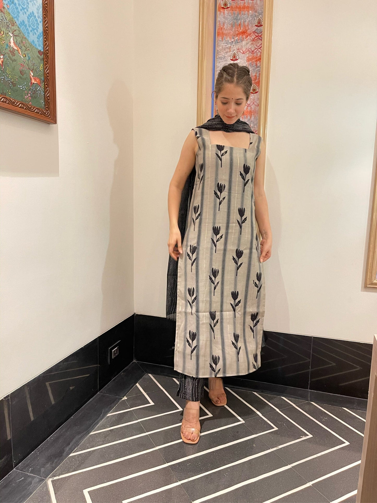 Erina grey kurta set