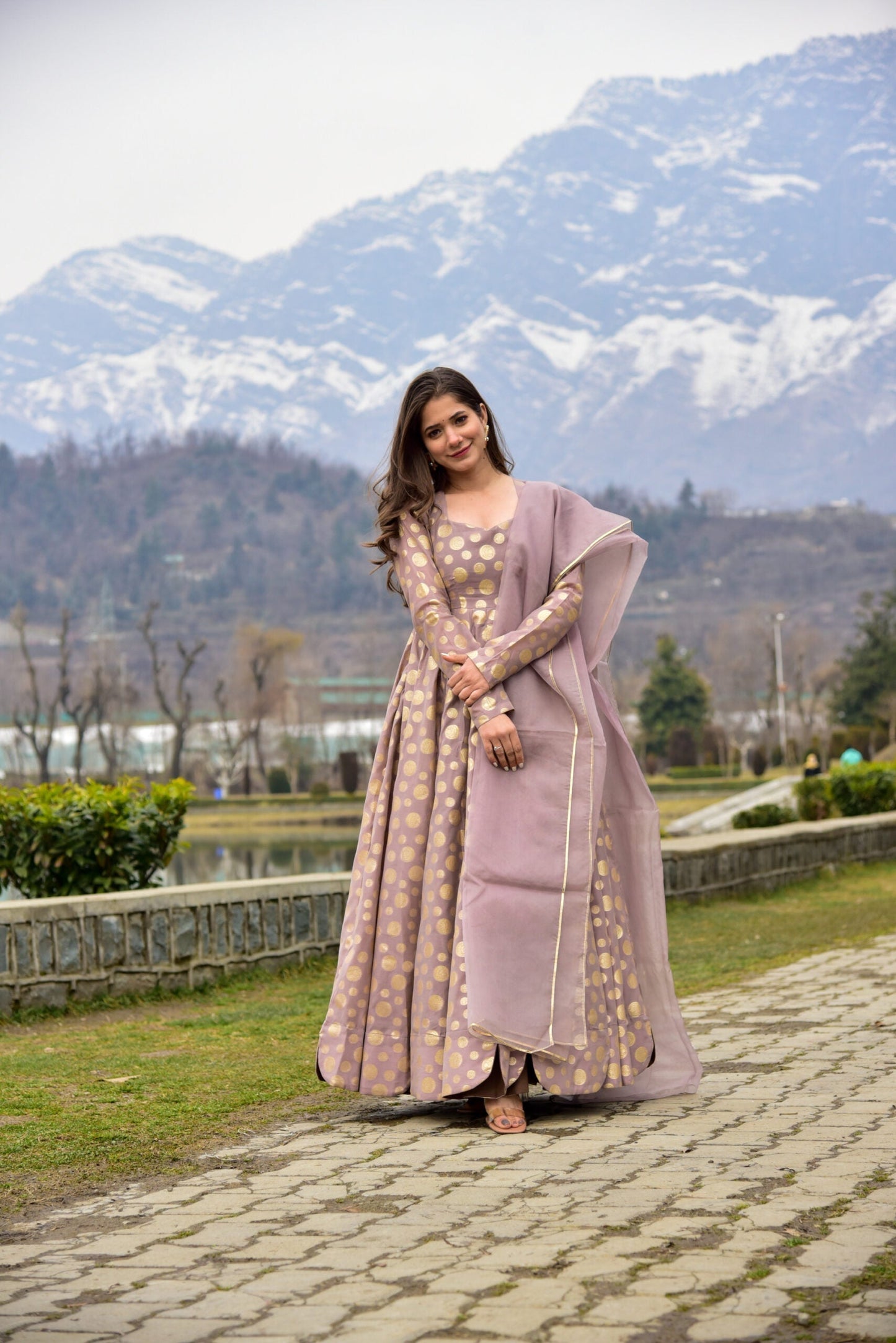 armina pastel chanderi maxi set