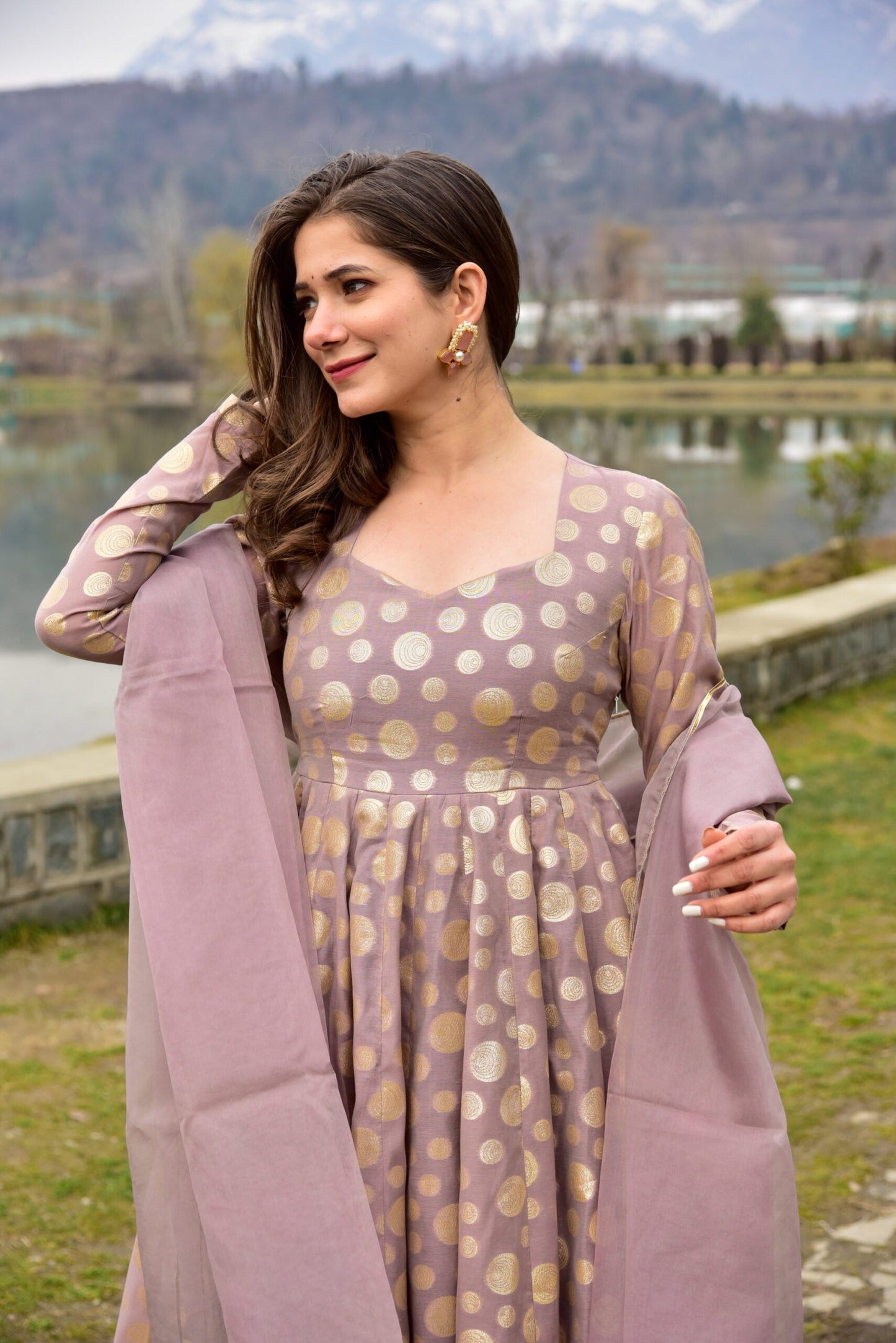 armina pastel chanderi maxi set