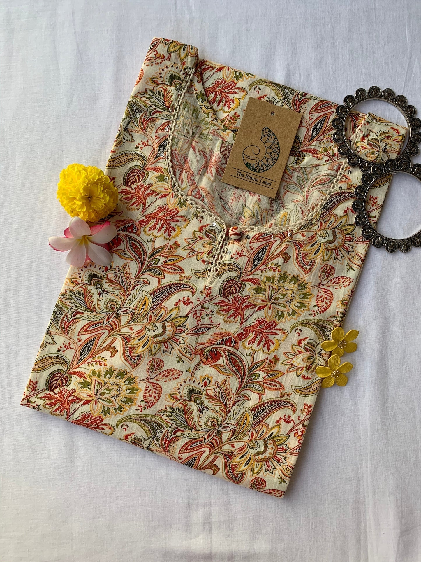 Cream Bagiyaan Cotton Kurta