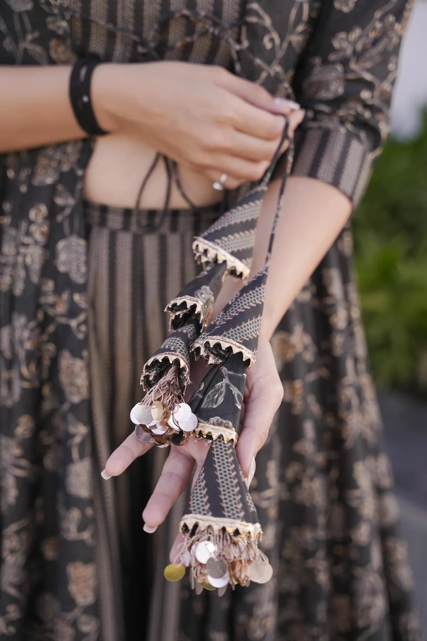 grey croptop palazzo with floral shrug set