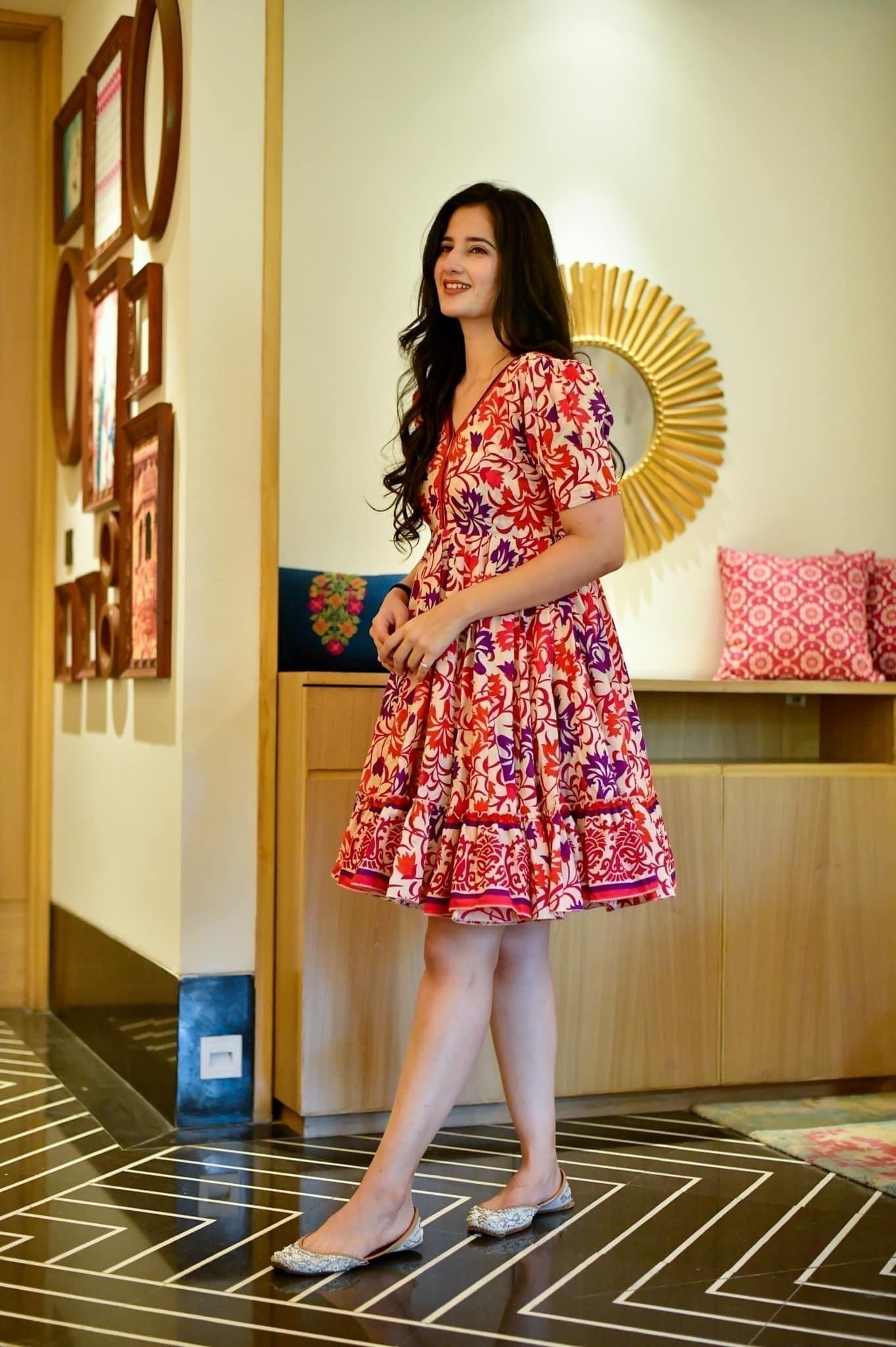 aalia floral cotton dress