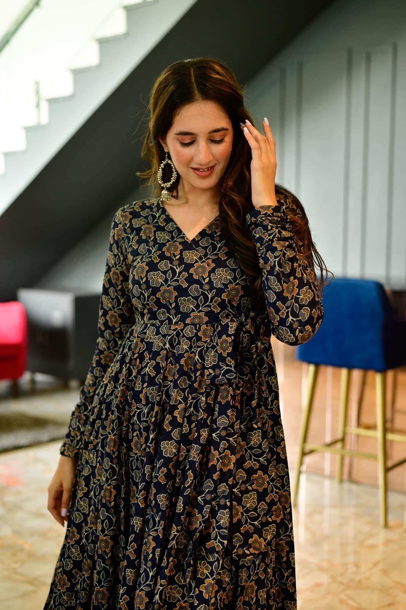 lily blue floral suit set