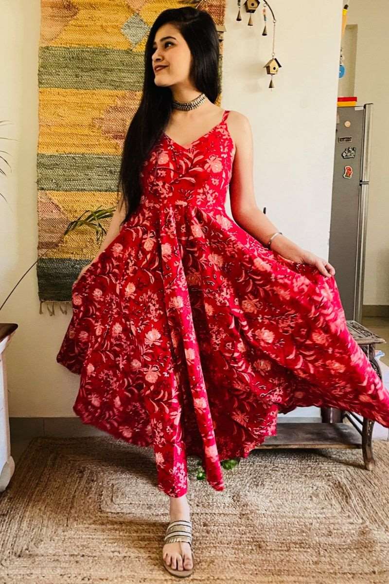 DESERT ROSE HAND BLOCK TWIRL DRESS